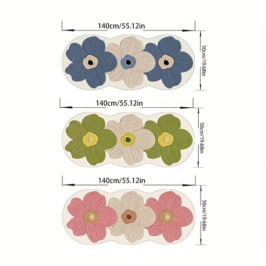 1000G Imitation Velvet Sheep 10mm Cute Transparent Flower Mat, Soft Fluffy Mat at the Bedside, Light Luxury Living Room Decorative Mat, Non-Slip Mat, Suitable for Corridors, Study Rooms and Cloakrooms.