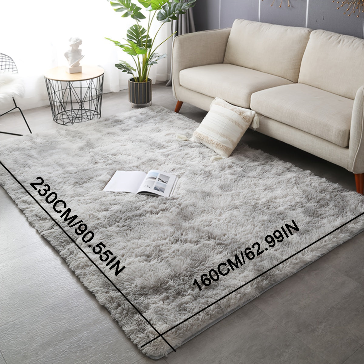 1pc Tie-Dye Plush Carpet, Ultra Soft Anti-slip Area Rugs, Non-Slip Shaggy Furry Fuzzy Rug, Modern Home Decor, No Linting Washable Nordic Carpet Suitable For Living Room Sofa Coffee Table Bedroom Bedside Soft Full Room Plush Floor Mat