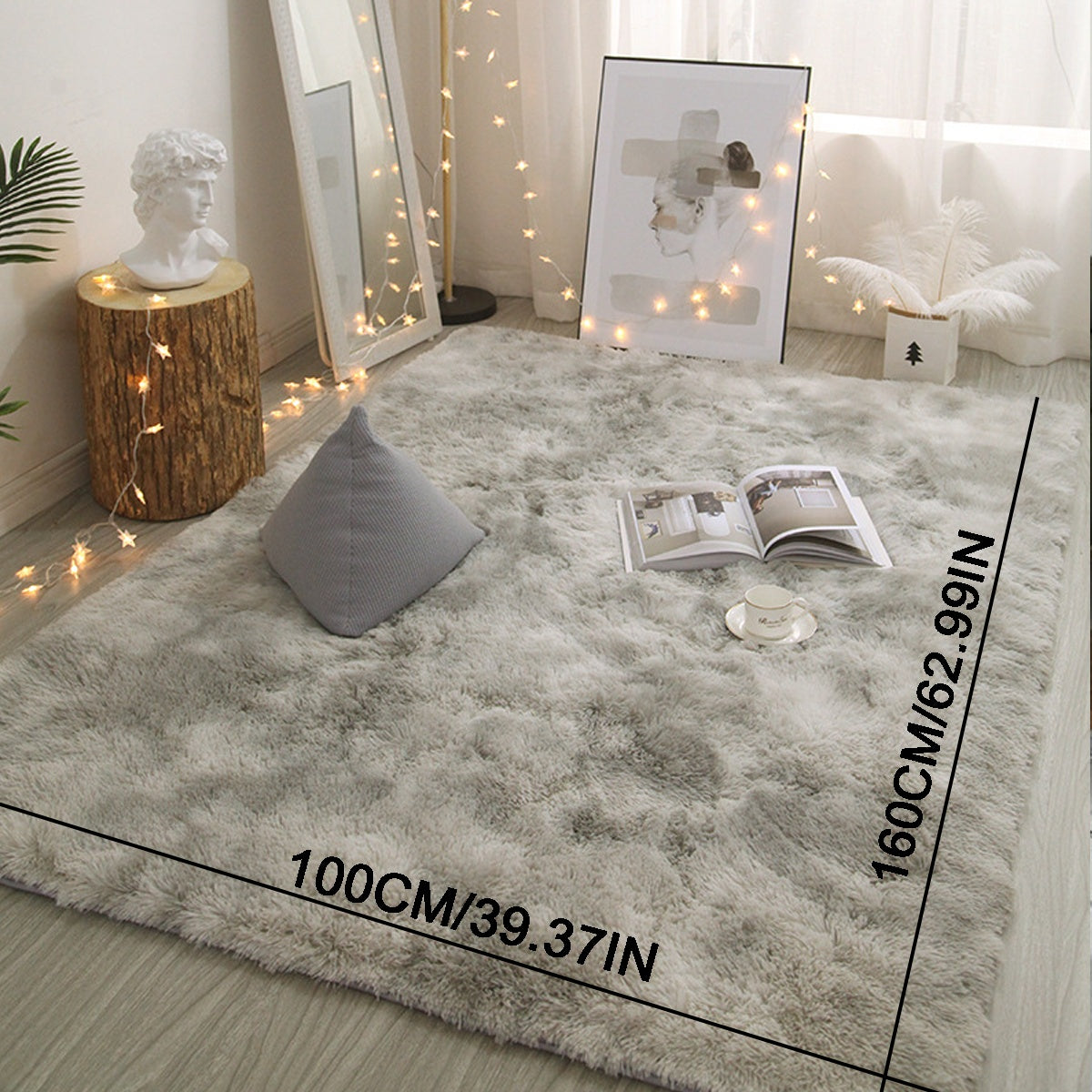 1pc Tie-Dye Plush Carpet, Ultra Soft Anti-slip Area Rugs, Non-Slip Shaggy Furry Fuzzy Rug, Modern Home Decor, No Linting Washable Nordic Carpet Suitable For Living Room Sofa Coffee Table Bedroom Bedside Soft Full Room Plush Floor Mat