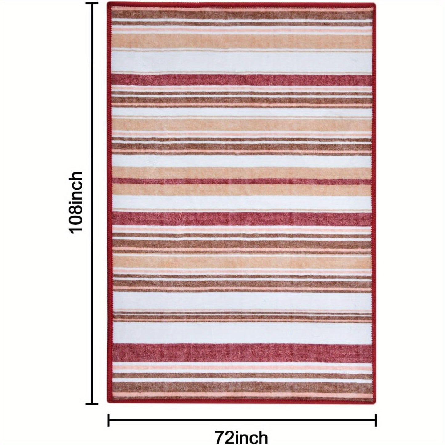 Area Mat, short pile striped vintage Mat, 5x8\u002F6×9 feet, red\u002Fgrey\u002Fblue\u002Fgreen, washable non-slip Mat, retro stripe print Mat, suitable for dining room, bedroom, wedding gift, home decor